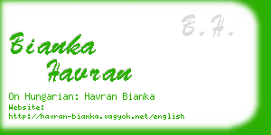 bianka havran business card